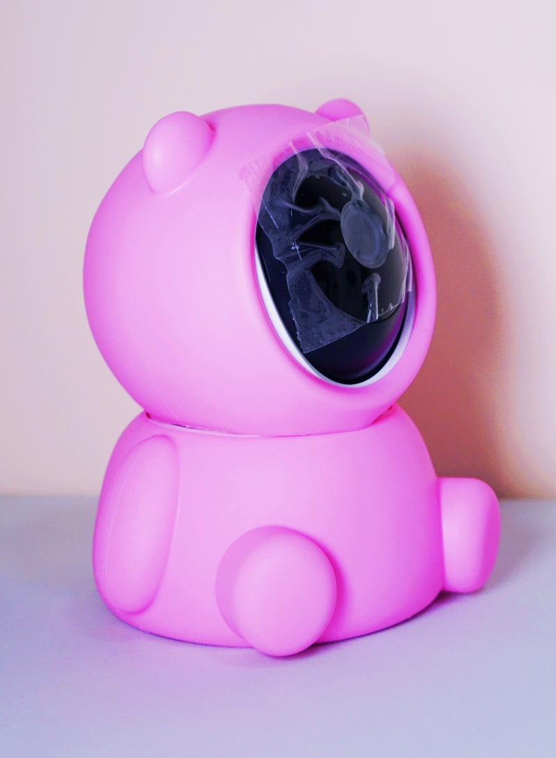 Baby Monitor 1080P Toddler Infant Portable Security Camera, Smart Control Wifi Remote Access Night View Webcam HD Video 360 Degree Rotation Digital Two-way Audio,32G Memory Family Use Home Safe(Strawberry Pink Teddy Bear)