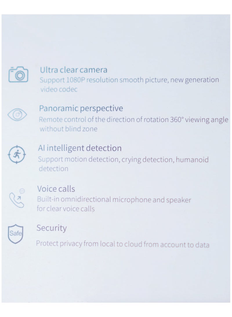 Baby Monitor 1080P Toddler Infant Portable Security Camera, Smart Control Wifi Remote Access Night View Webcam HD Video 360 Degree Rotation Digital Two-way Audio,32G Memory Family Use Home Safe(Strawberry Pink Teddy Bear)