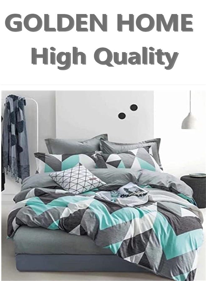 King/queen/single size, striped pattern duvet cover set. 6 Piece set includes 1 Comforter Cover, 1 Fitted Bedsheet, 4 Pillowcases