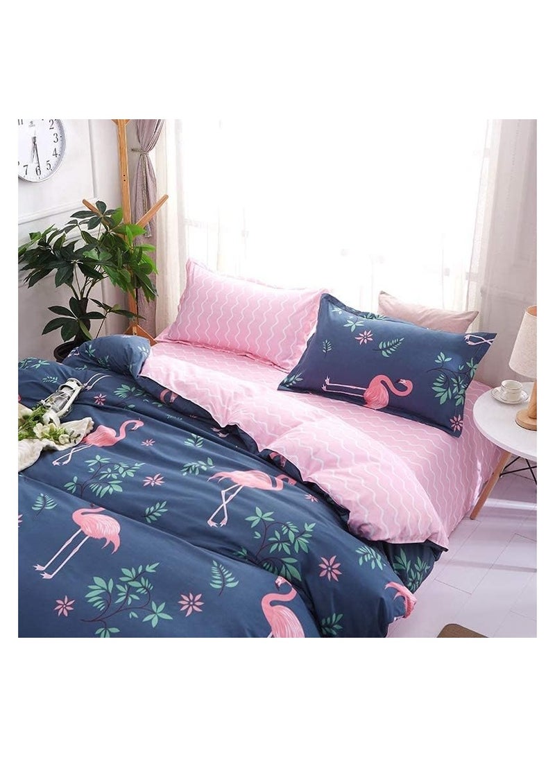 6 Piece King/Queen/Single size, striped pattern duvet cover set. set includes 1 Comforter Cover, 1 Fitted Bedsheet, 4 Pillowcases