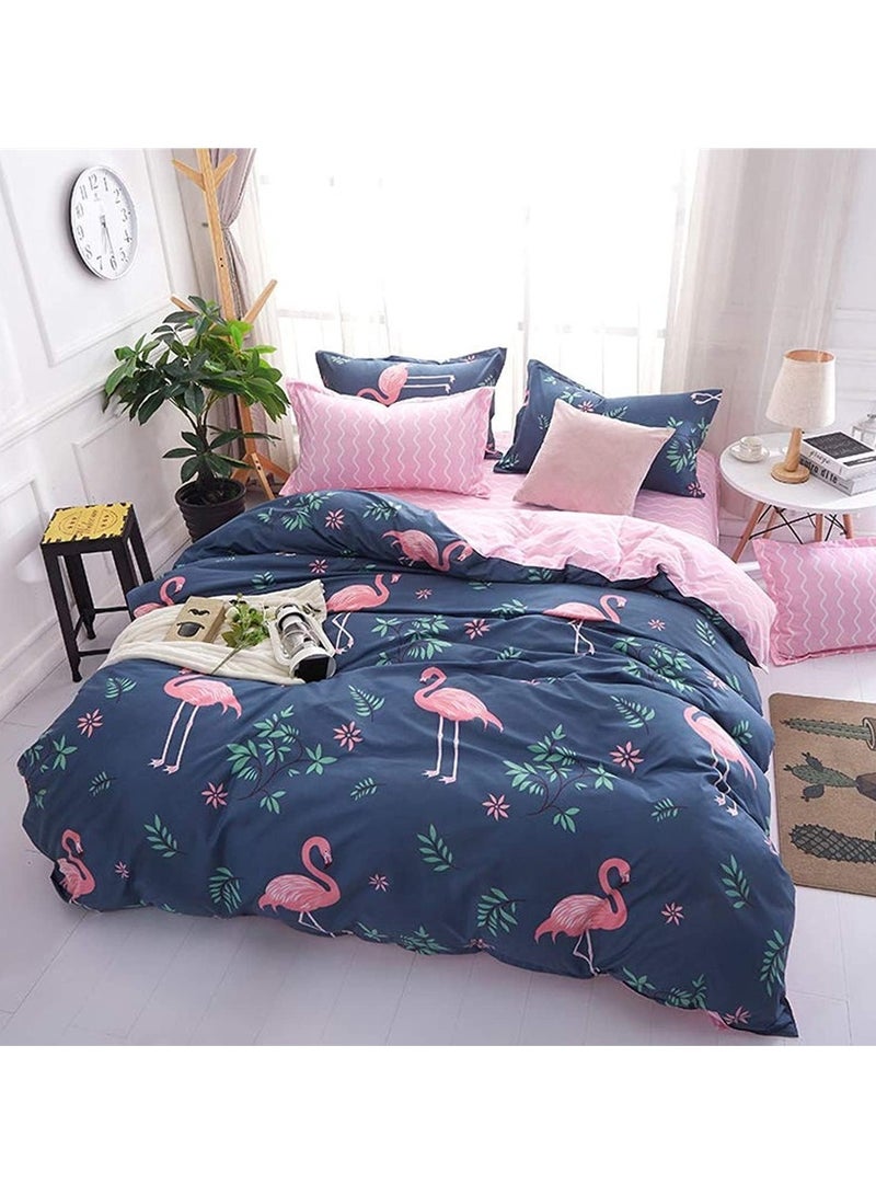 6 Piece King/Queen/Single size, striped pattern duvet cover set. set includes 1 Comforter Cover, 1 Fitted Bedsheet, 4 Pillowcases