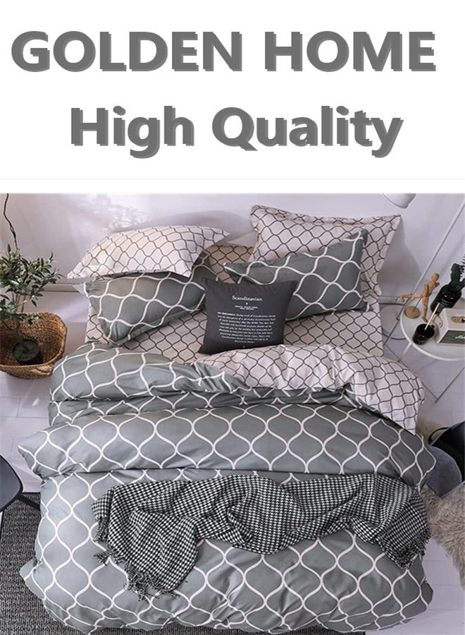 King/queen/single size, striped pattern duvet cover set. 6 Piece set includes 1 Comforter Cover, 1 Fitted Bedsheet, 4 Pillowcases