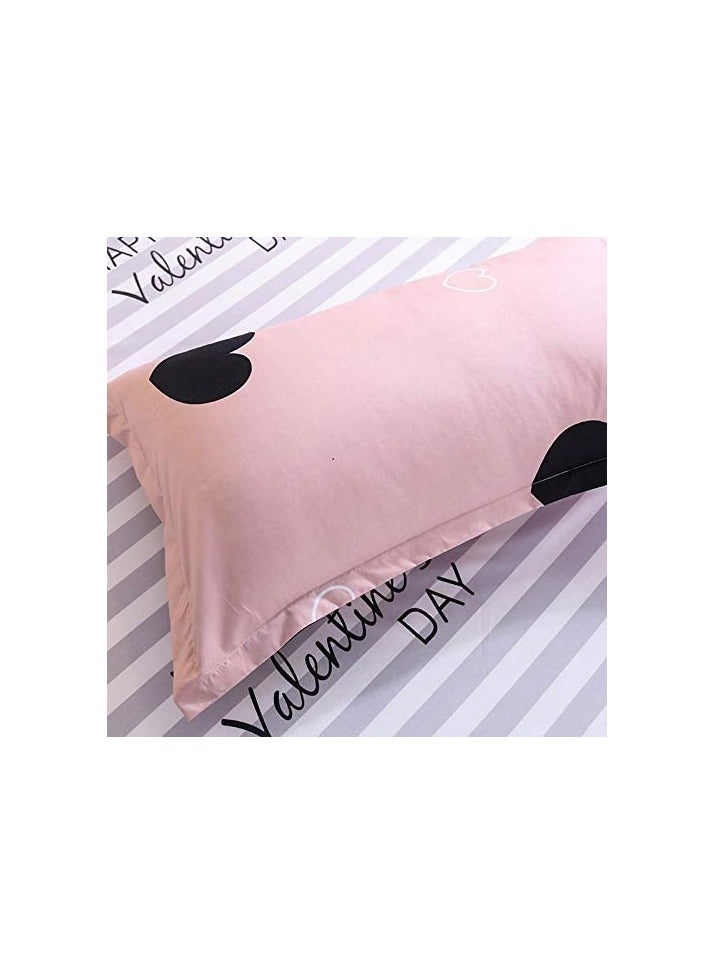 6 Piece King/Queen/Single size, striped pattern duvet cover set. set includes 1 Comforter Cover, 1 Fitted Bedsheet, 4 Pillowcases