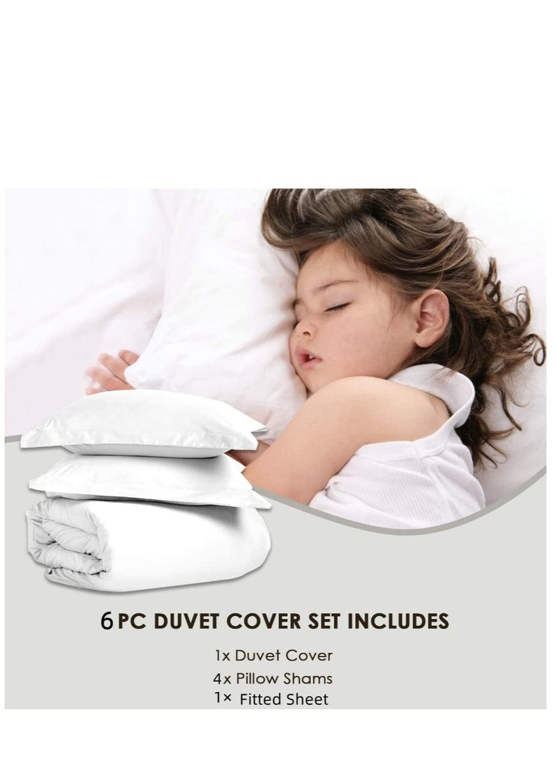 6 Piece King/Queen/Single size, striped pattern duvet cover set. set includes 1 Comforter Cover, 1 Fitted Bedsheet, 4 Pillowcases