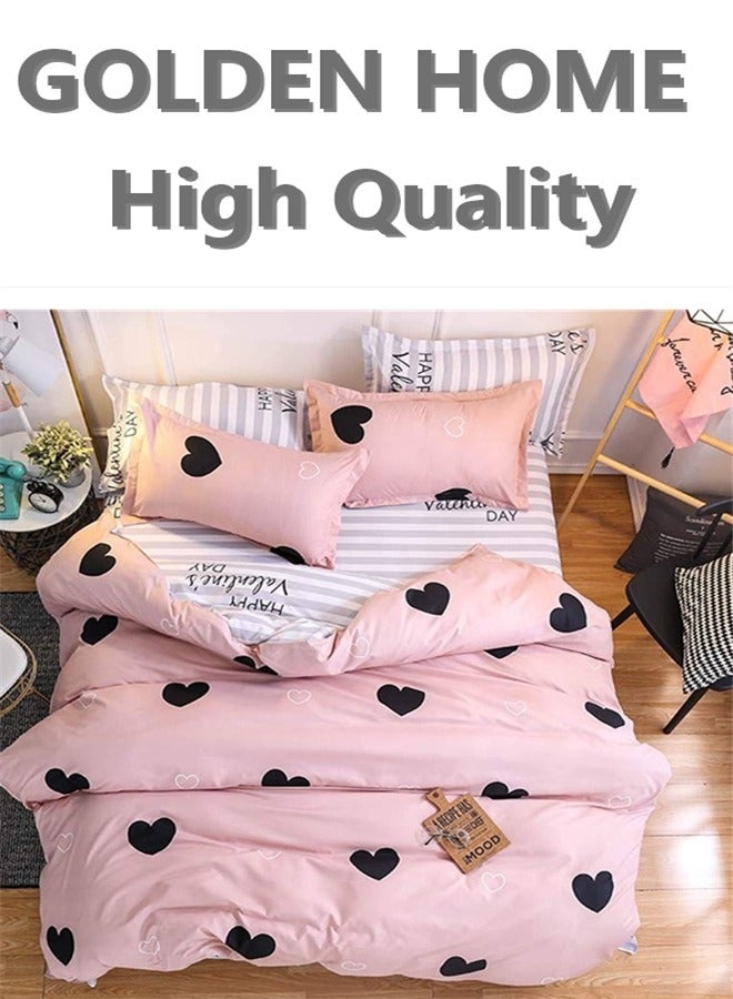 King/queen/single size, striped pattern duvet cover set. 6 Piece set includes 1 Comforter Cover, 1 Fitted Bedsheet, 4 Pillowcases