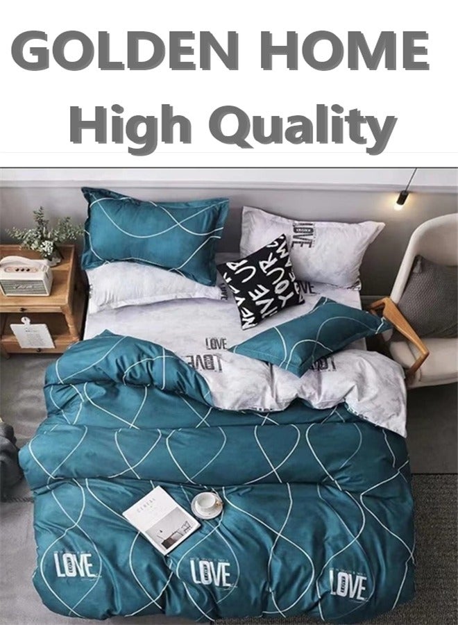 King/queen/single size, striped pattern duvet cover set. 6 Piece set includes 1 Comforter Cover, 1 Fitted Bedsheet, 4 Pillowcases