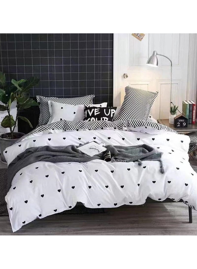 6 Piece King/Queen/Single size, striped pattern duvet cover set. set includes 1 Comforter Cover, 1 Fitted Bedsheet, 4 Pillowcases