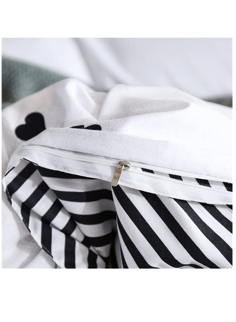 6 Piece King/Queen/Single size, striped pattern duvet cover set. set includes 1 Comforter Cover, 1 Fitted Bedsheet, 4 Pillowcases