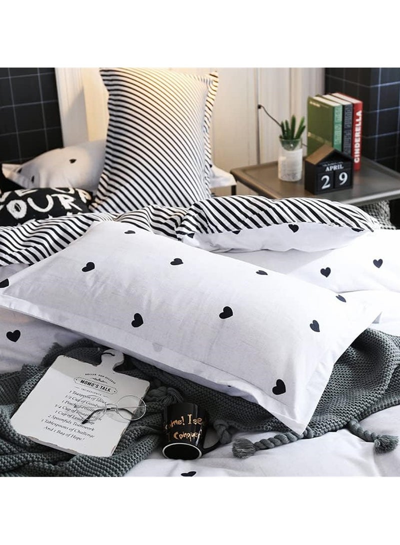 6 Piece King/Queen/Single size, striped pattern duvet cover set. set includes 1 Comforter Cover, 1 Fitted Bedsheet, 4 Pillowcases