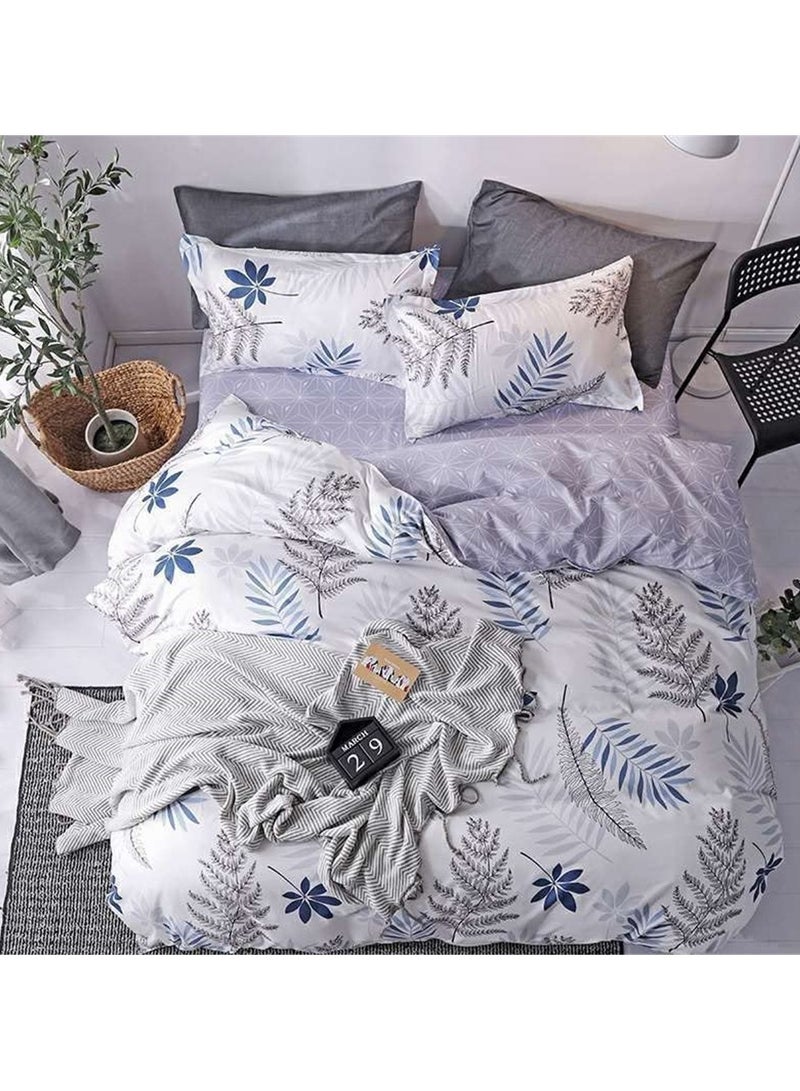 6 Piece King/Queen/Single size, striped pattern duvet cover set. set includes 1 Comforter Cover, 1 Fitted Bedsheet, 4 Pillowcases
