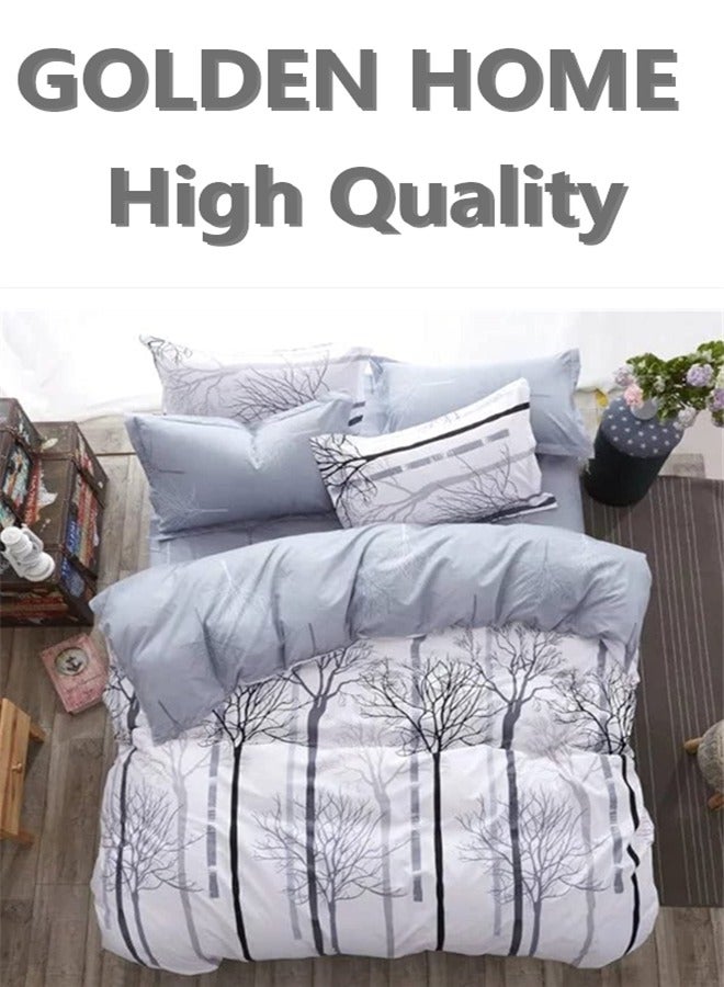 King/queen/single size, striped pattern duvet cover set. 6 Piece set includes 1 Comforter Cover, 1 Fitted Bedsheet, 4 Pillowcases
