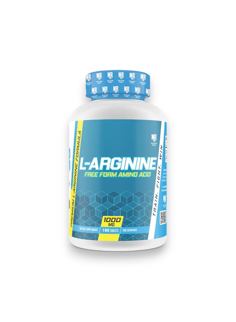 L-Arginine, Free Form Amino Acid, 1000mg, Premium L-Arginine  Formula, 180 Servings