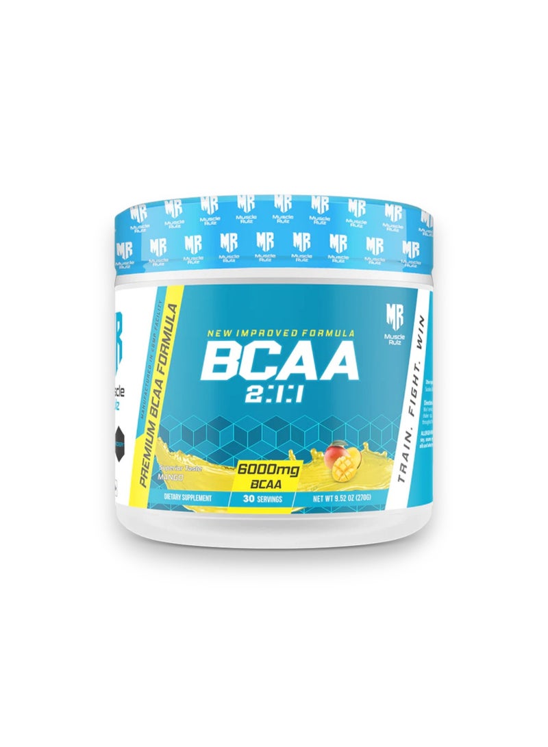 Premium BCAA Formula,  6000mg,  Mango Flavour, 270gm