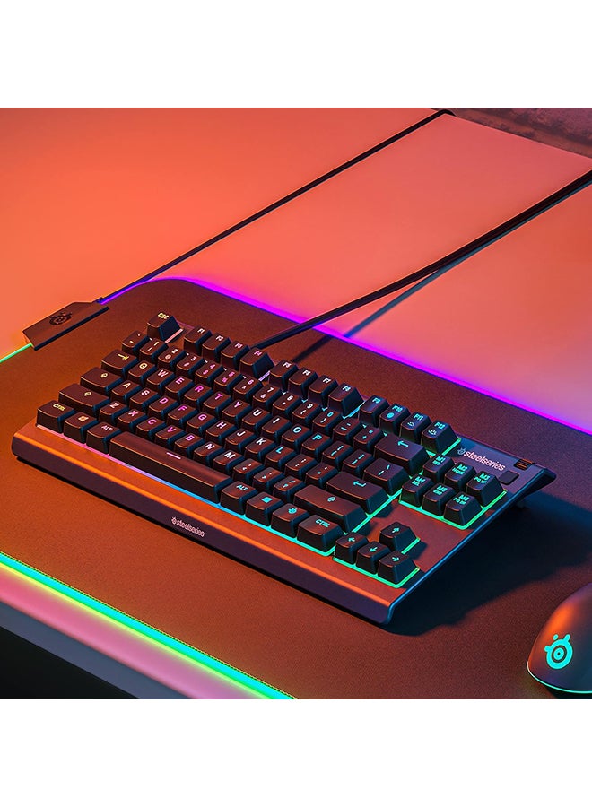 SteelSeries Apex 3 TKL - RGB Gaming Keyboard - Tenkeyless Compact Esports Form Factor - 8-Zone RGB Illumination - IP32 Water & Dust Resistant - American QWERTY Layout, Black