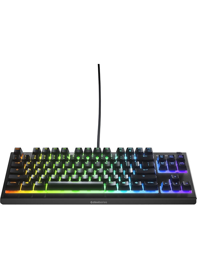 SteelSeries Apex 3 TKL - RGB Gaming Keyboard - Tenkeyless Compact Esports Form Factor - 8-Zone RGB Illumination - IP32 Water & Dust Resistant - American QWERTY Layout, Black