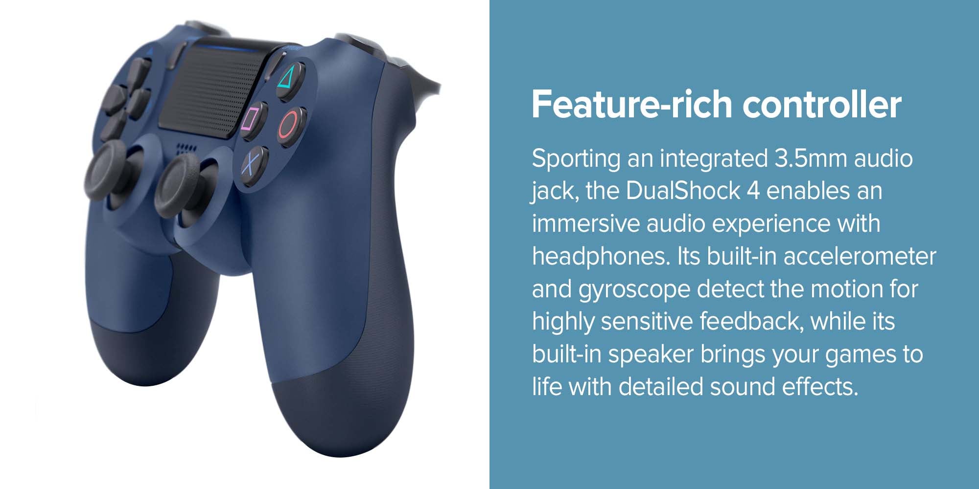 Dualshock Wireless Controller For PlayStation 4-Blue/Black