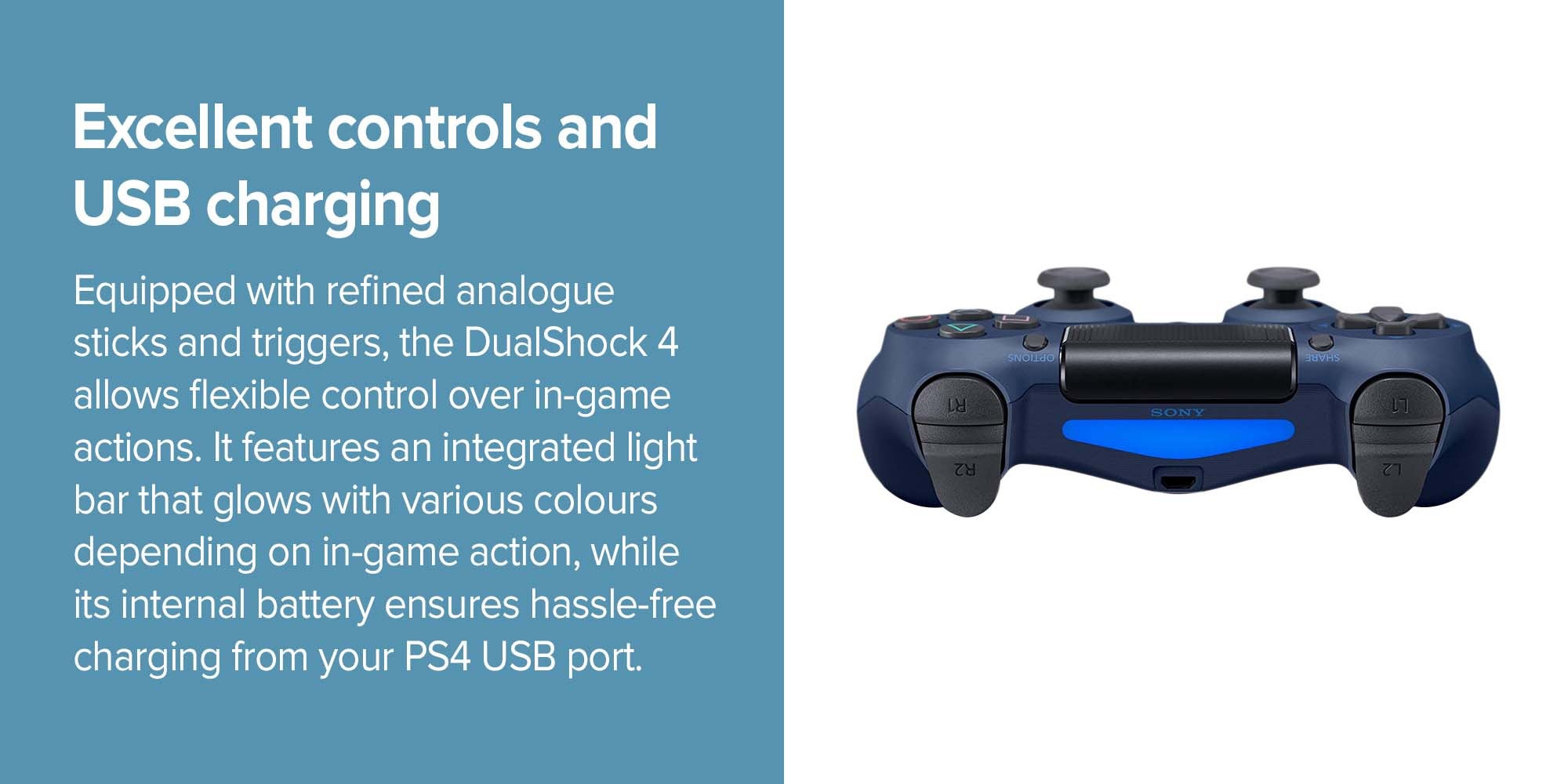Dualshock Wireless Controller For PlayStation 4-Blue/Black