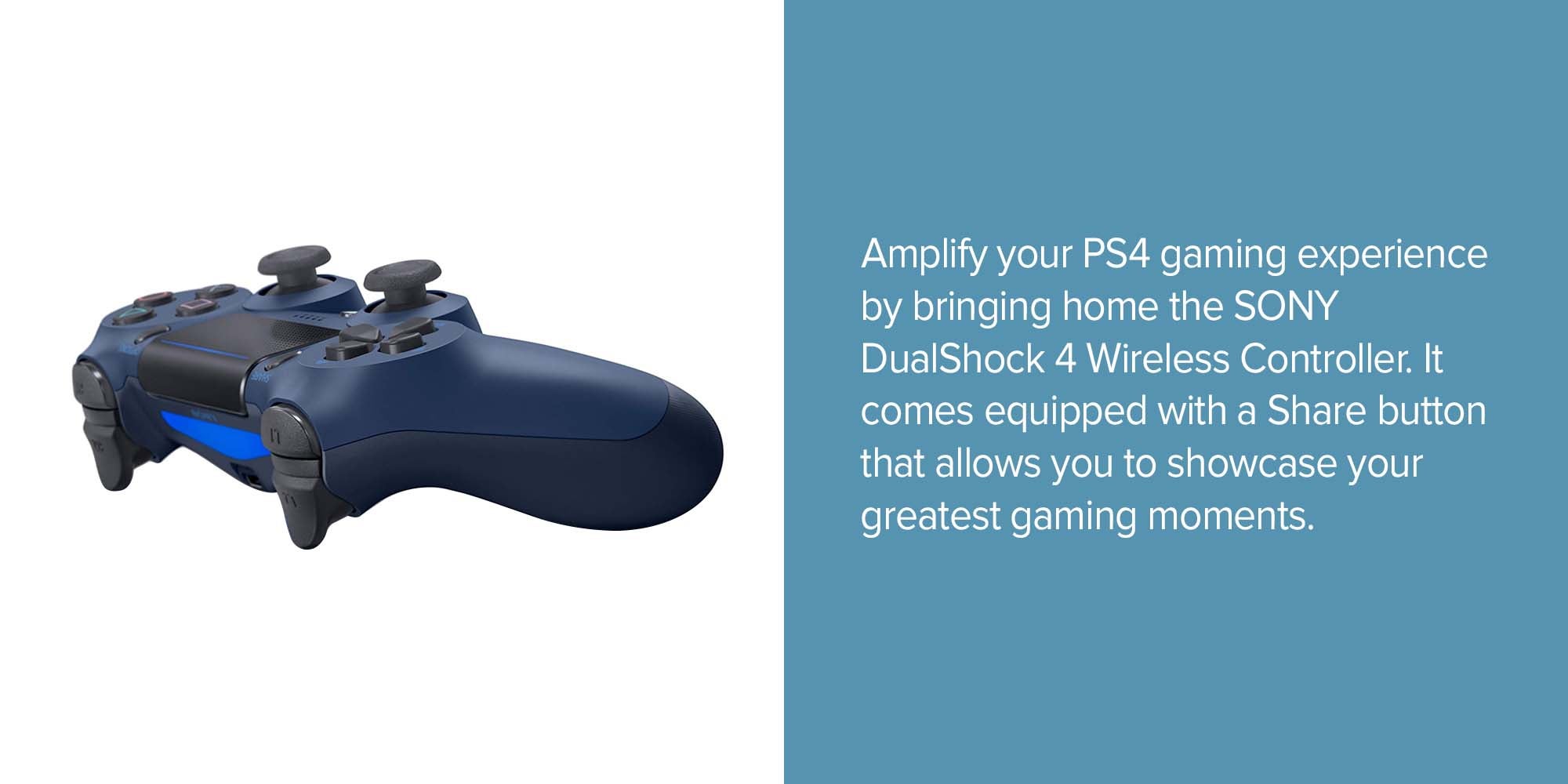Dualshock Wireless Controller For PlayStation 4-Blue/Black