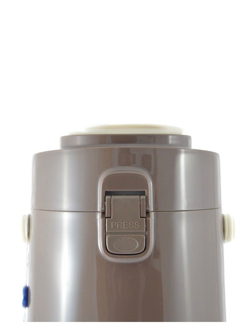 Tea & Coffee Vacuum Flask With Pump, Insulated Double Wall Glass, 3 Litre Capacity, Brown