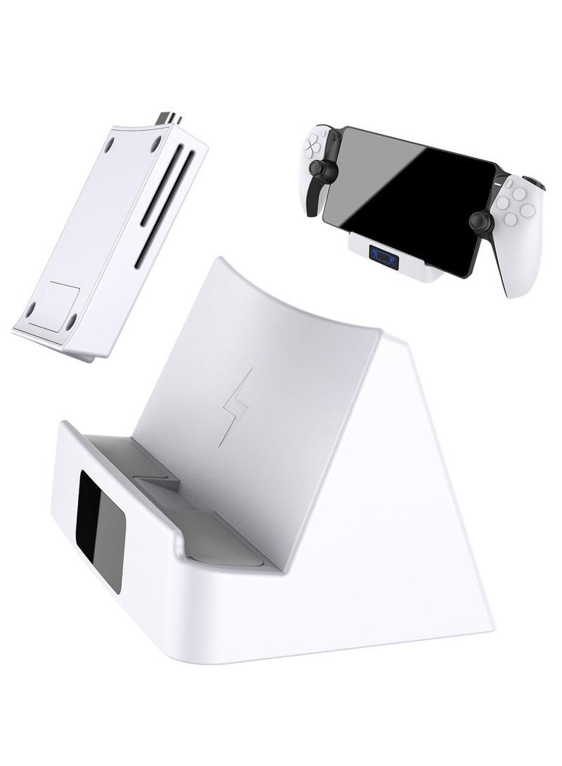 Charging Dock Station for Playstation Portal, Remote Player with LED Indicator and USB C Charging Cable, Stand Holder Charging Station Accessories for Playstation 5 Portal Console (White)