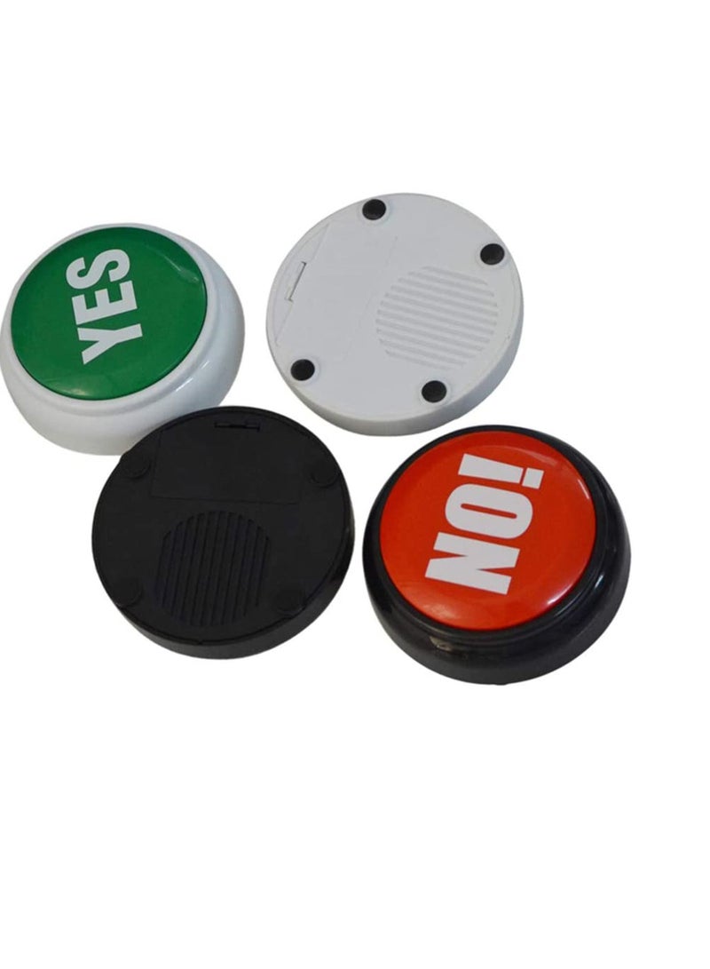 Yes No Sound Button Answer Game Buzzer Desktop Sound Toy Board Games Toy Gift for Quiz Contest Without Battery for Game Show, Red Game Buzzer(Seven Type Sounds) 2 Pcs
