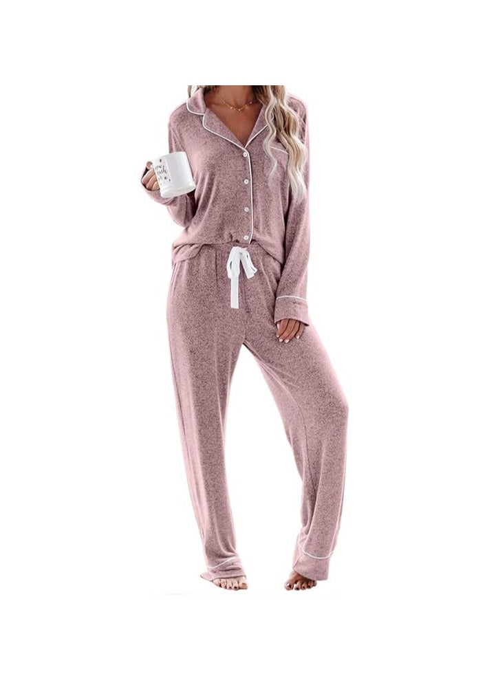 Women's Pajama Sets Long Sleeve Button Down Sleepwear Nightwear Soft Pjs Lounge Sets