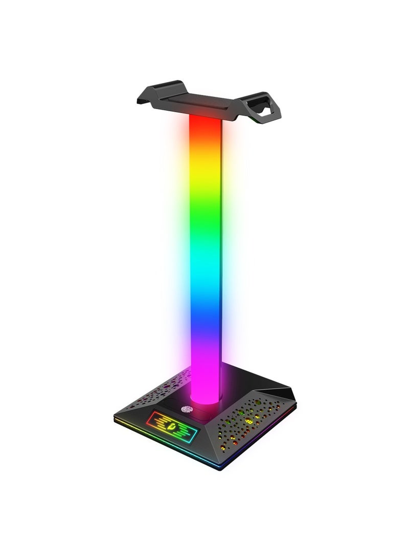 EB05 Gaming Headphone Stand Holder RGB Luminous with Dual USB2.0 Port Support Charging and Data Transmission Touch Control