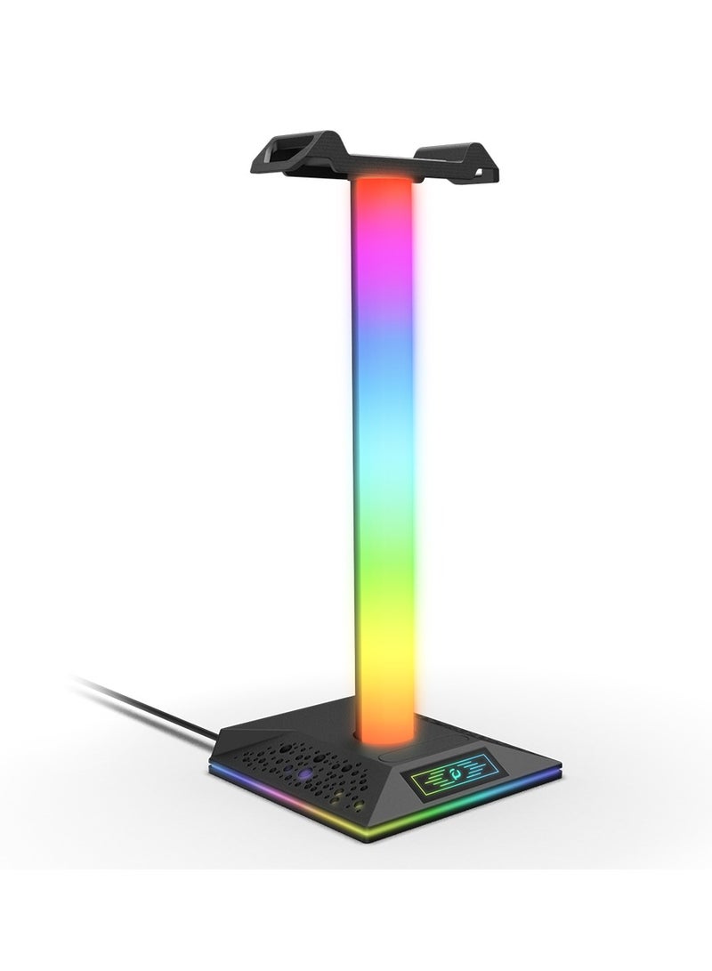 EB05 Gaming Headphone Stand Holder RGB Luminous with Dual USB2.0 Port Support Charging and Data Transmission Touch Control