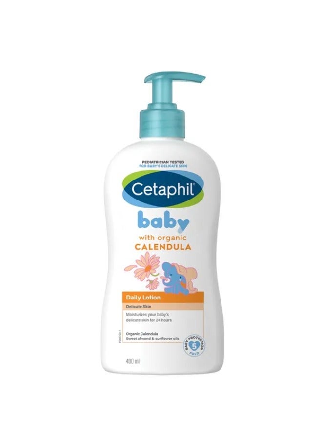 Cetaphil Baby with Organic Calendula: Nourishing Bath and Body Wash - Gentle Care with Sweet Almond & Sunflower Oils, 400ml