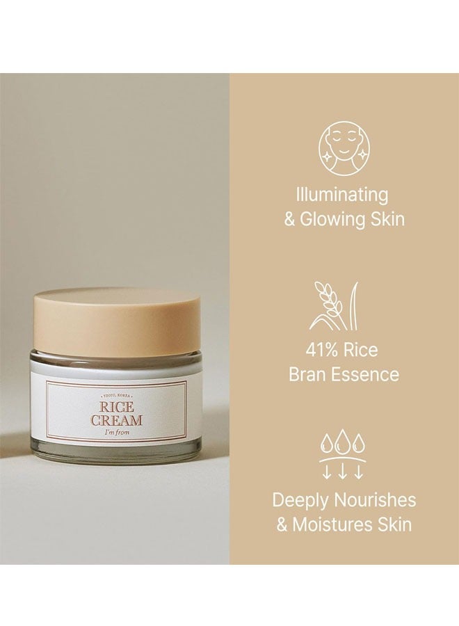 I'm from Rice Cream, 41% Rice Bran Essence with Ceramide, Glowing Look, Improves Moisture Skin Barrier, Nourishes Deeply, Smoothening to Even Out Skin Tone, K Beauty