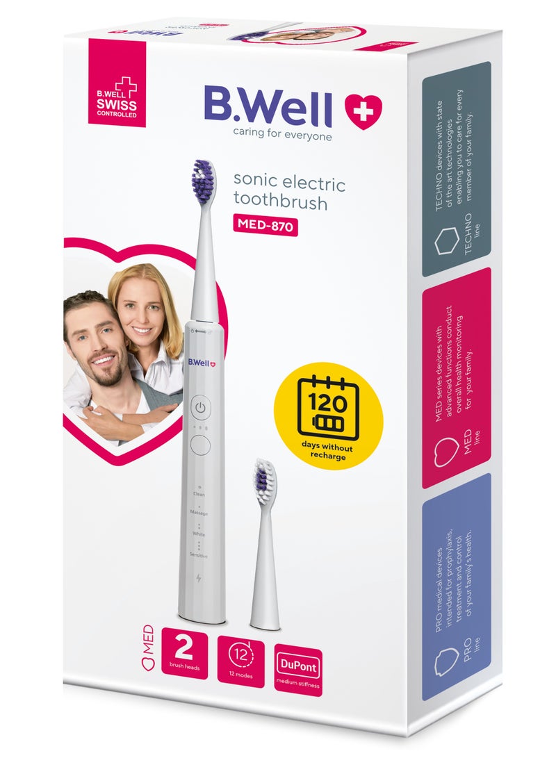 B Well MED-870 Electric Sonic Toothbrush(White)
