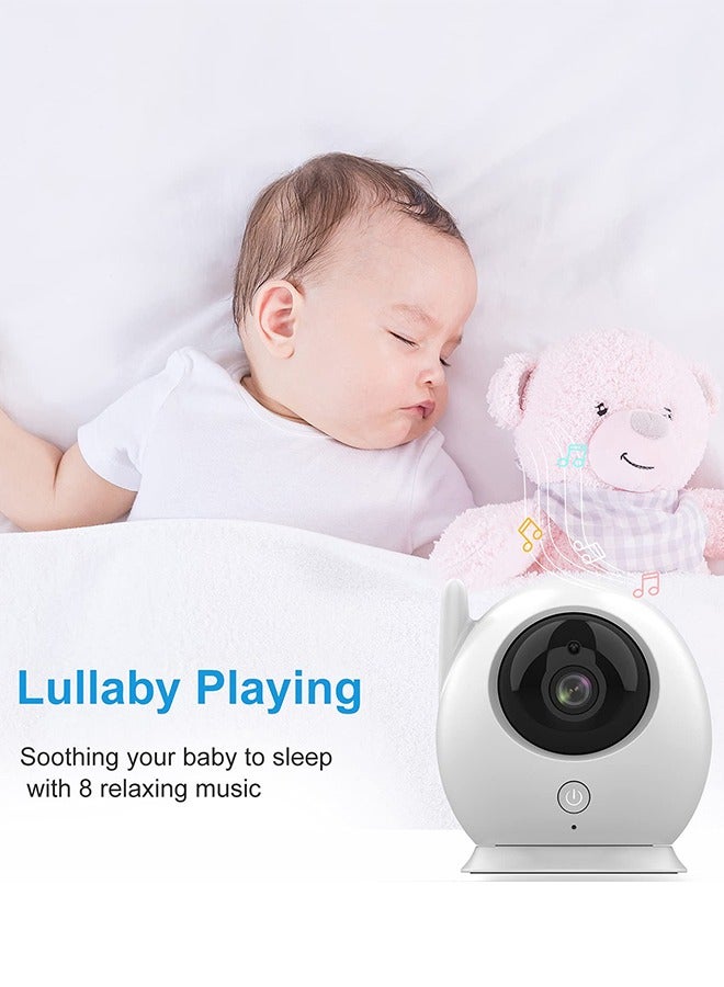 4.3'' Video Baby Monitor 360° Rotation Baby Audio Monitor Camera with Temperature and 8 Lullabies