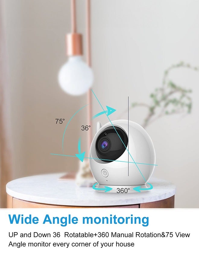 4.3'' Video Baby Monitor 360° Rotation Baby Audio Monitor Camera with Temperature and 8 Lullabies