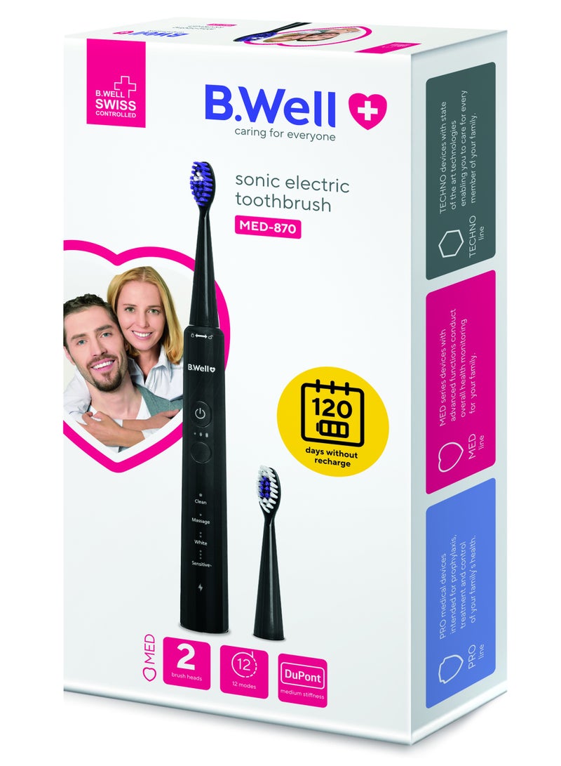 B Well MED-870 Electric Sonic Toothbrush(Black)