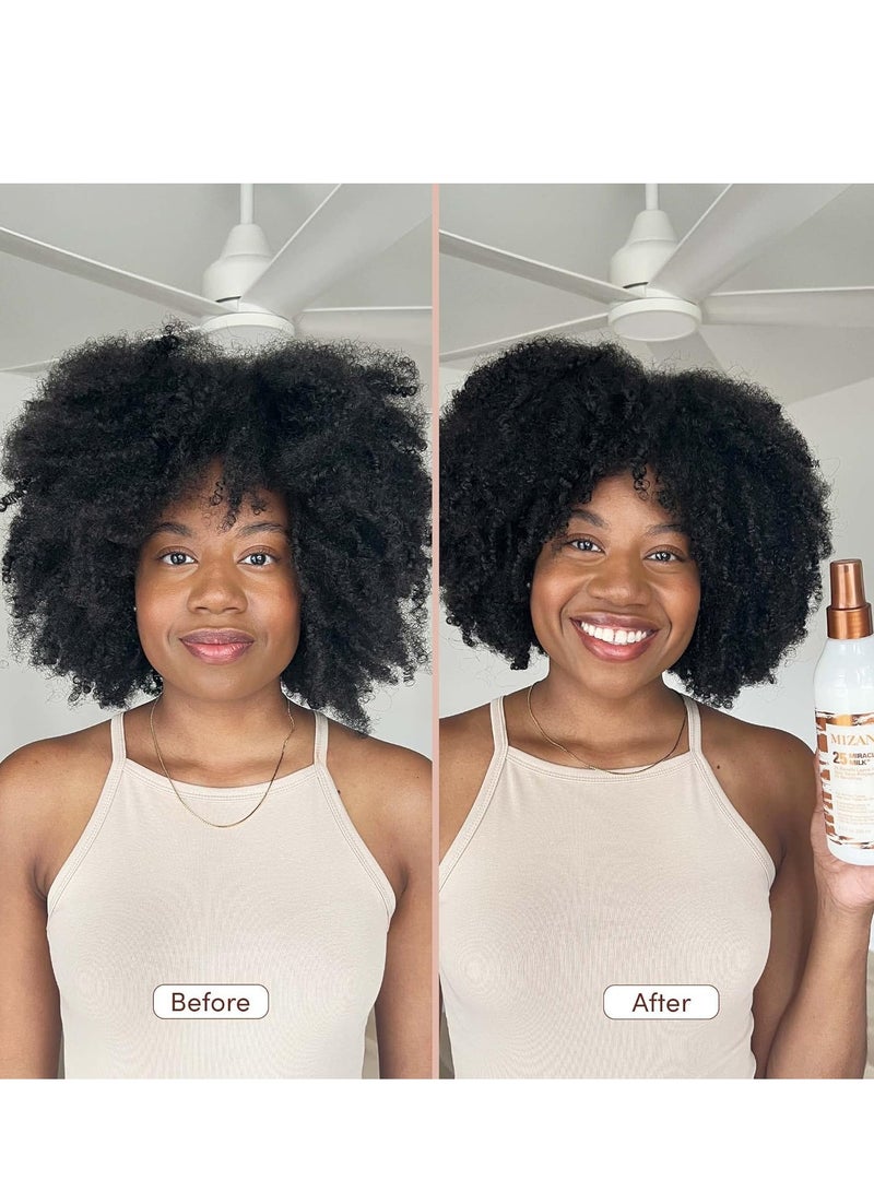 MIZANI 25 Benefit Miracle Milk Leave in Conditioner | Heat Protectant and Detangler Spray | Formulated with Coconut Oil | For Frizzy & Curly Hair