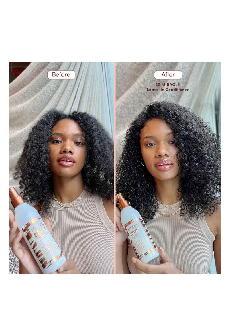 MIZANI 25 Benefit Miracle Milk Leave in Conditioner | Heat Protectant and Detangler Spray | Formulated with Coconut Oil | For Frizzy & Curly Hair