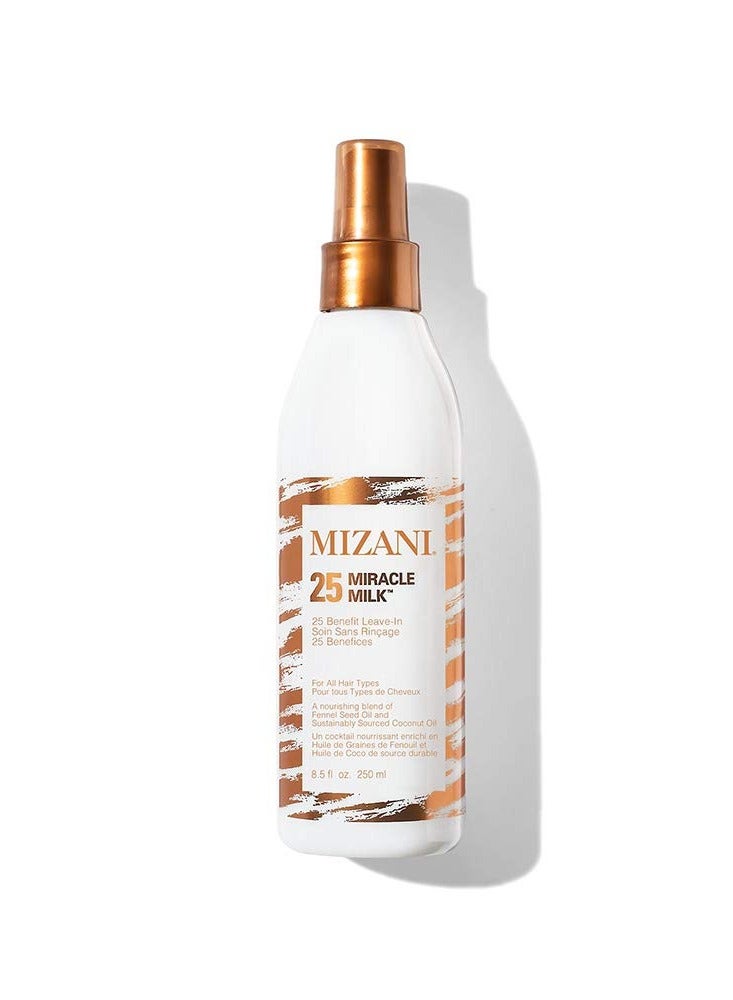 MIZANI 25 Benefit Miracle Milk Leave in Conditioner | Heat Protectant and Detangler Spray | Formulated with Coconut Oil | For Frizzy & Curly Hair