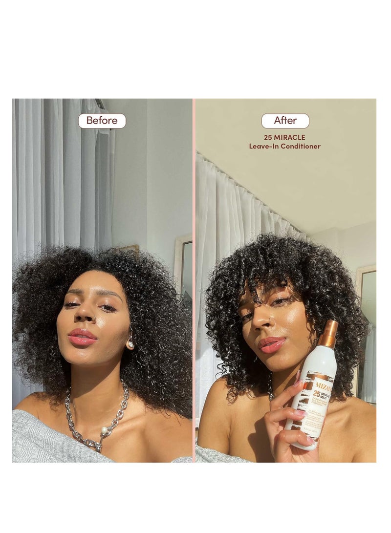 MIZANI 25 Benefit Miracle Milk Leave in Conditioner | Heat Protectant and Detangler Spray | Formulated with Coconut Oil | For Frizzy & Curly Hair