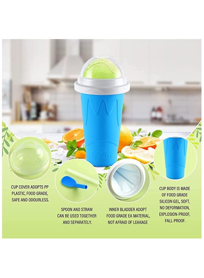 MYK Slushy Maker Cup Double Layers Silica Cup, Smoothie Pinch Ice Cup, Frozen Magic Squeeze Cup, Cooling Maker Cup, Freeze Mug Tools, Portable Squeeze Icy Cup
