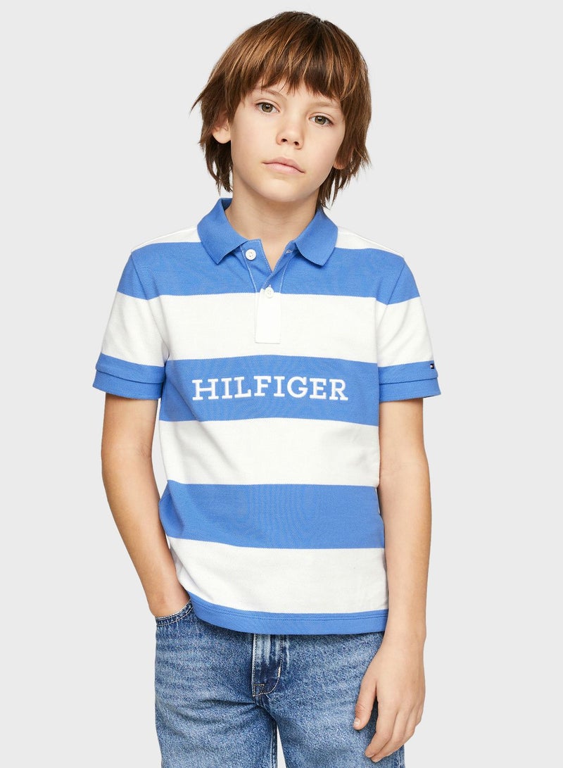 Kids Color Block Polo