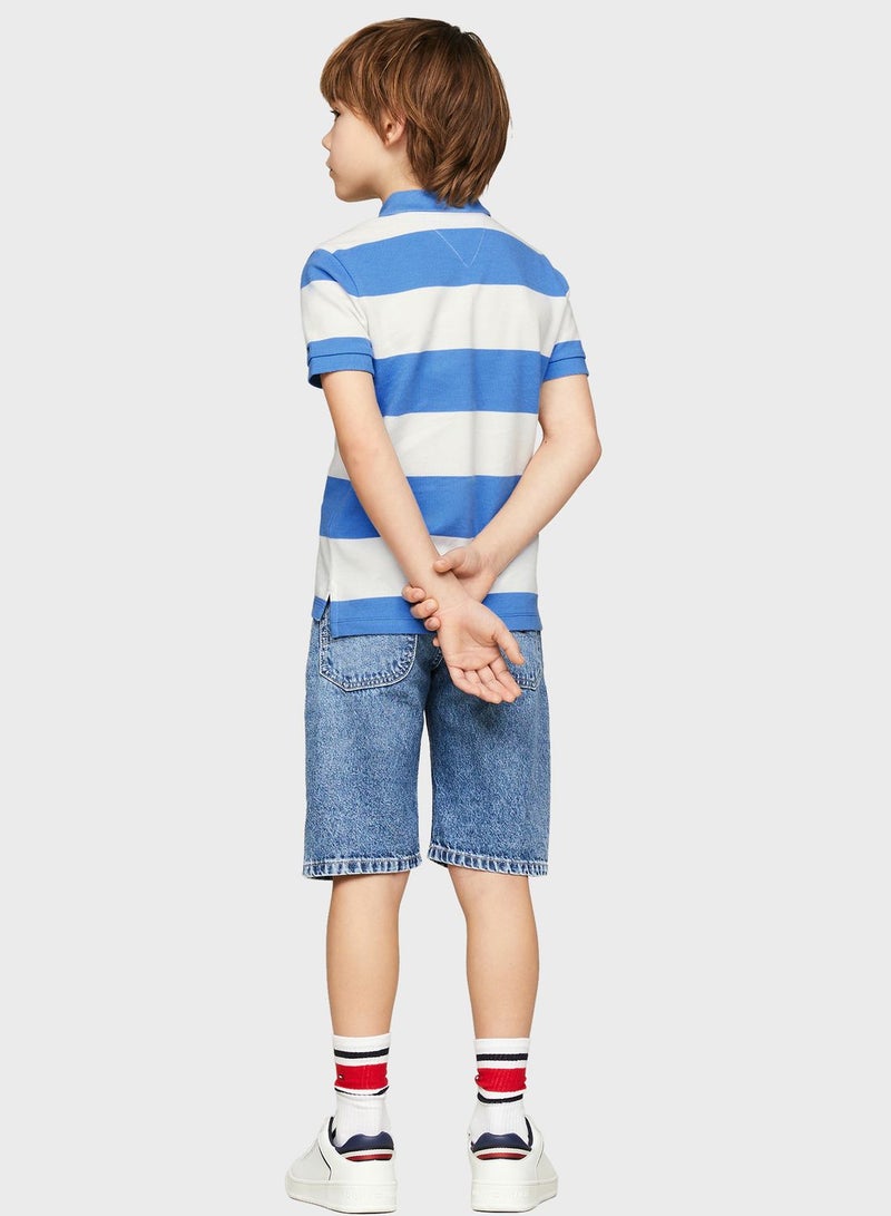 Kids Color Block Polo