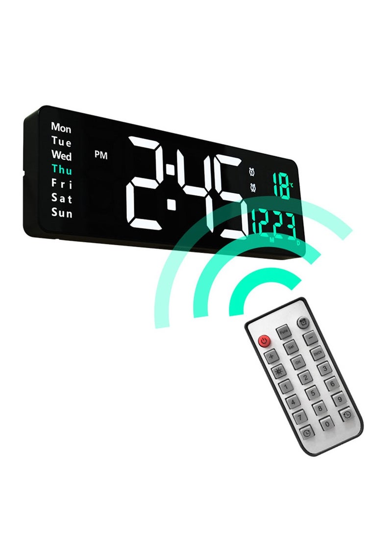 Digital Wall Clock,16 Inch Large Digital Wall Clock, Large Display with Remote Control,Automatic Brightness Digital Alarm Clock with Indoor Temperature,Date,Week