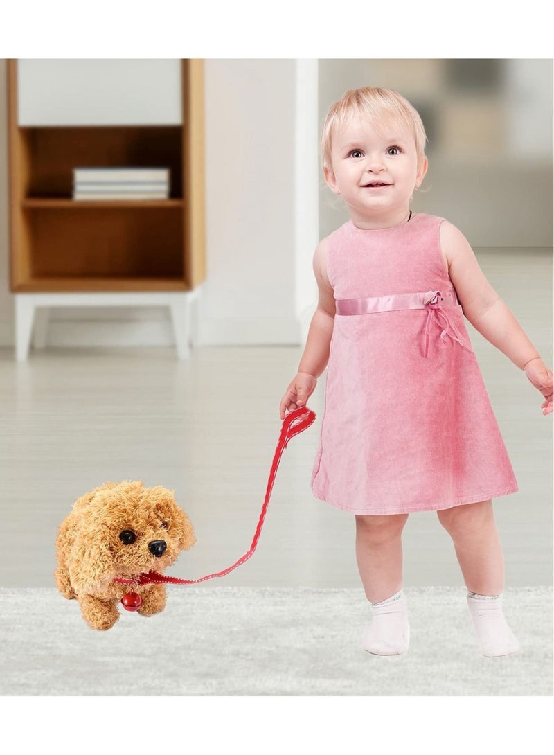 Plush Interactive Toy, Electronic Pet, Plush Golden Retriever Toy Puppy Electronic Interactive Pet Dog, Can Walking, Barking, Tail Wagging, Stretching, Companion Animal for Kids (Teddy Dog)