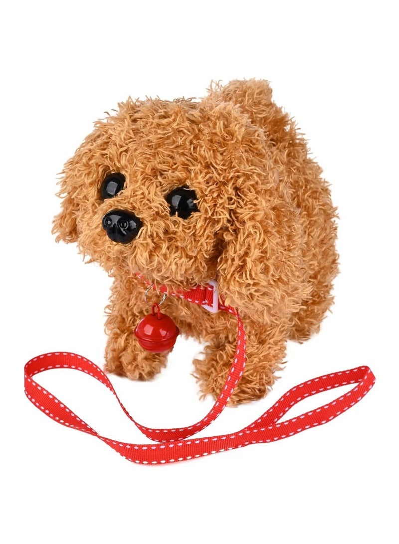 Plush Interactive Toy, Electronic Pet, Plush Golden Retriever Toy Puppy Electronic Interactive Pet Dog, Can Walking, Barking, Tail Wagging, Stretching, Companion Animal for Kids (Teddy Dog)
