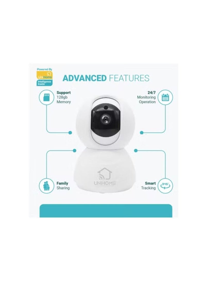 Indoor WiFi Camera Full HD Motion Detection and Tracking with Two Way Audio Compatible with Siri Alexa