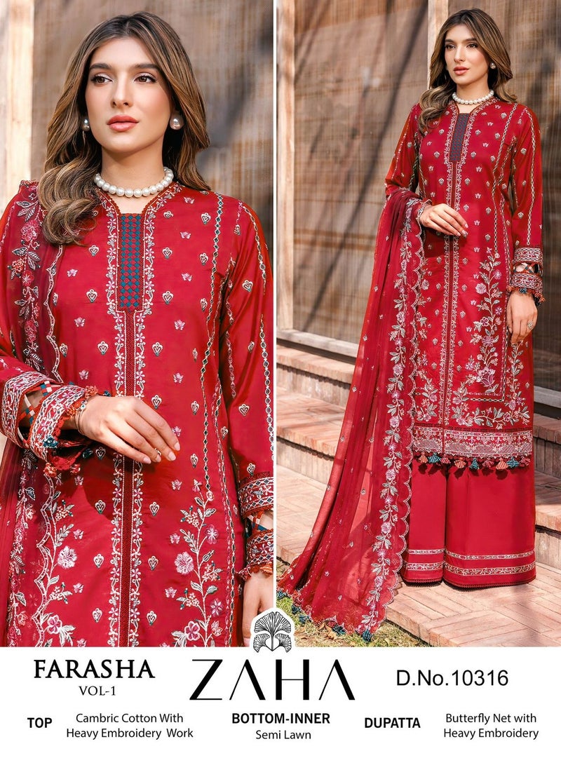 Designer Wedding Wear Red Pakistani Style Semi Stitched Dress