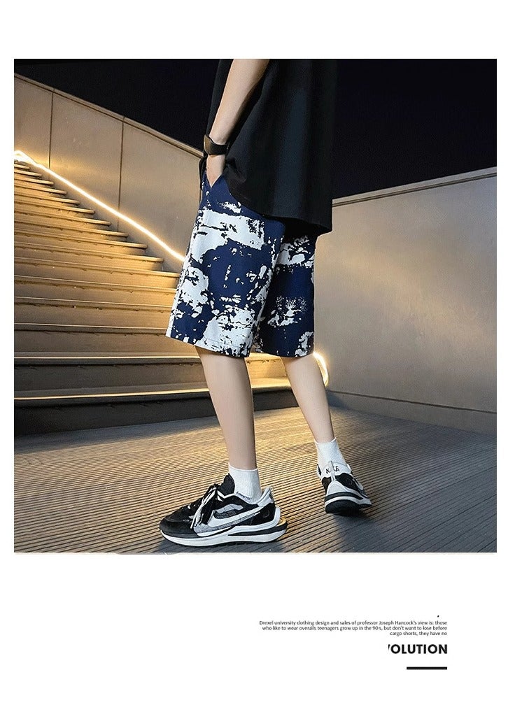 Men's Summer Five Beach Pants Casual Loose Ice Silk Quick Dry Shorts