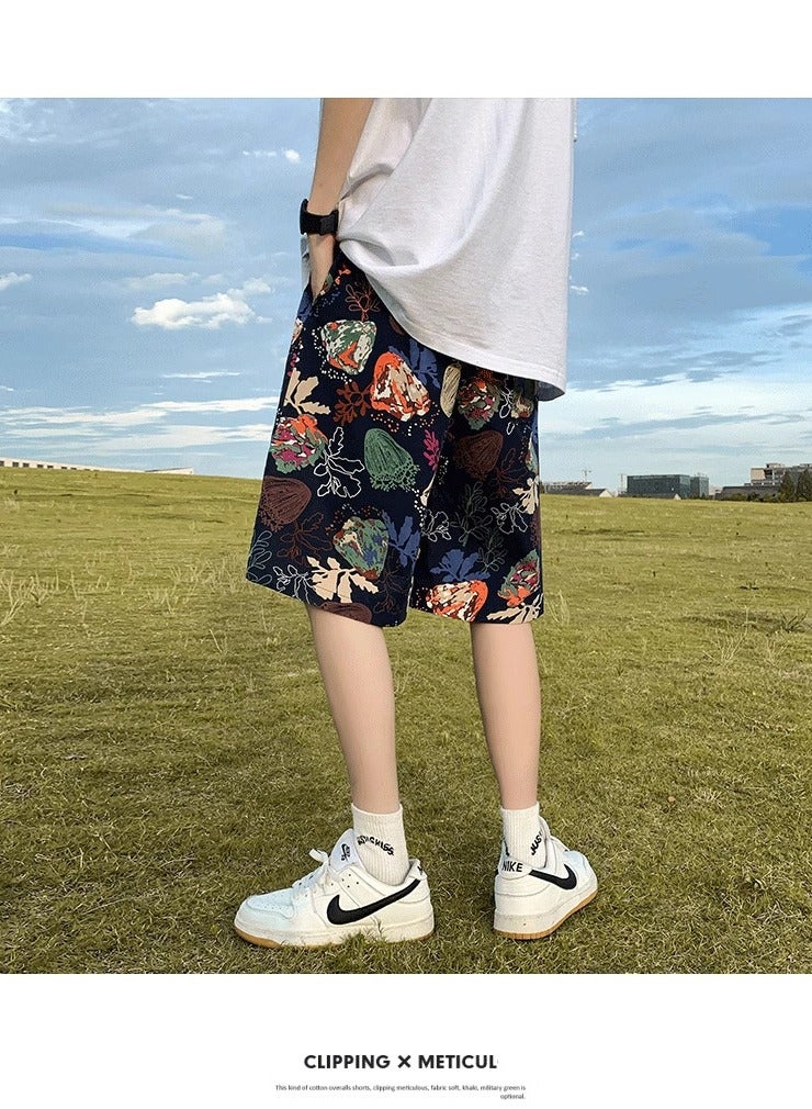Men's Summer Five Beach Pants Casual Loose Ice Silk Quick Dry Shorts