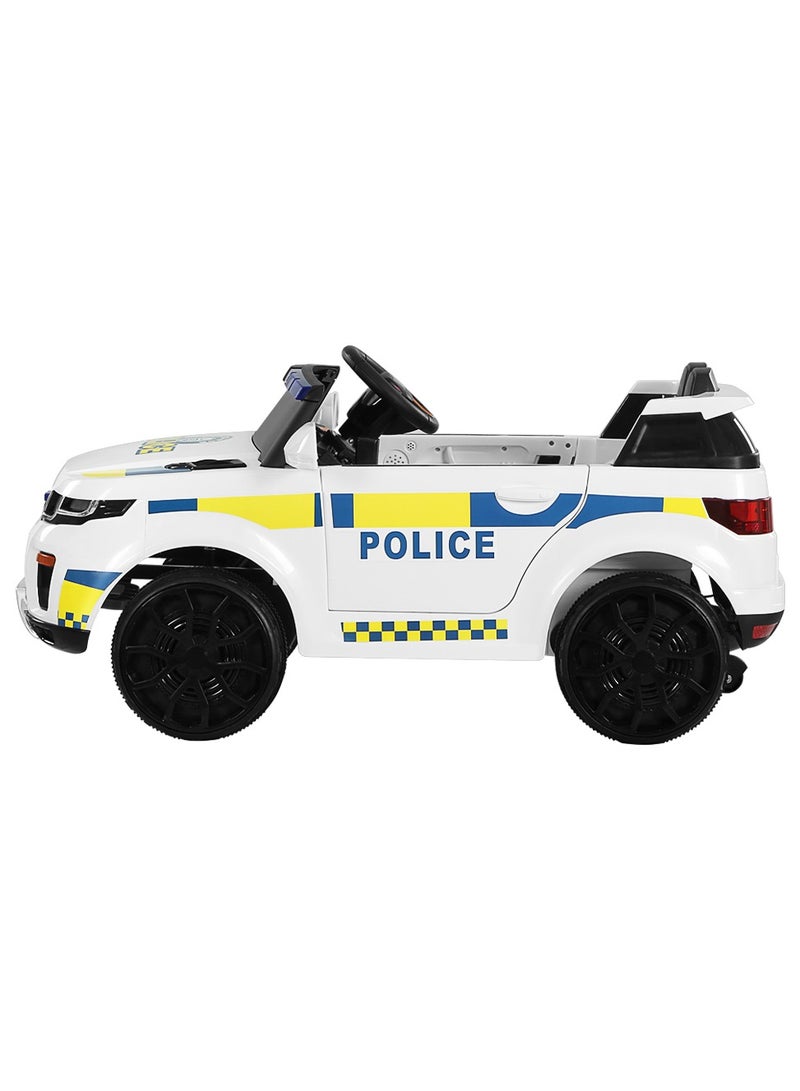 Baby Love Kids Electric Police Car - White (12V)
