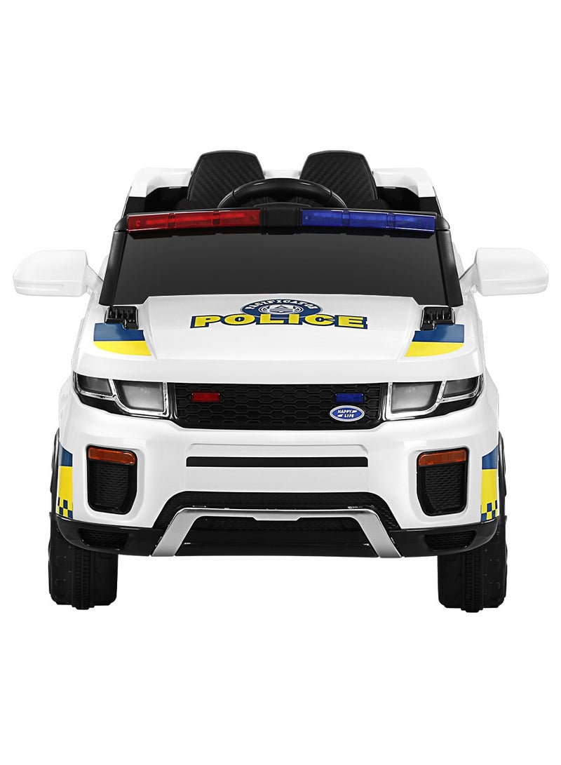 Baby Love Kids Electric Police Car - White (12V)